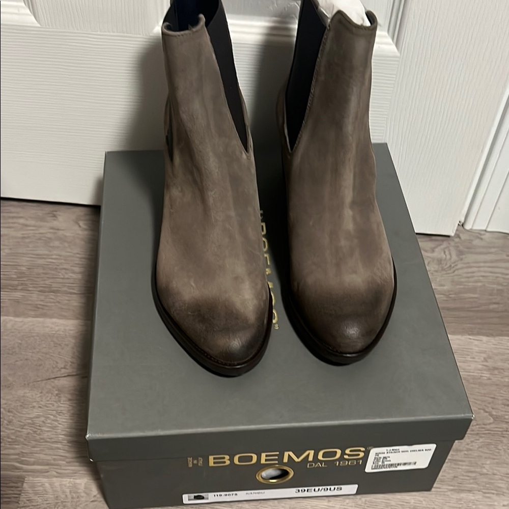 Gray Suede Ankle Boots